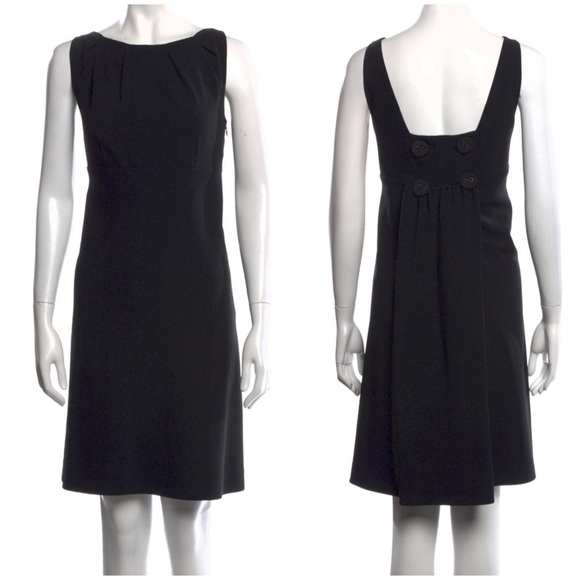 Moschino Cheap And Chic Black Sleeveless Button Back Mini Dress Sz 4 - Picture 1 of 10